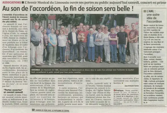 Article du Populaire du Centre du 25 Juin 2011
